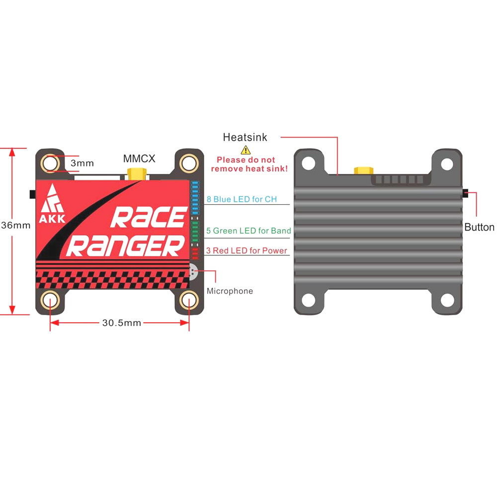 AKK 5.8G Long Range VTX FPV Tr - Drone Racing Transmitter ulasan dan harga