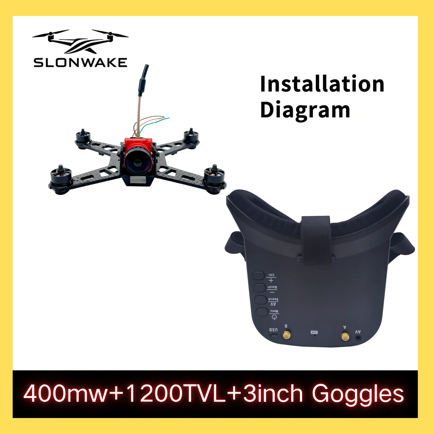 SLONWAKE 5.8G 48CH FPV 400mw V - Drone Racing Camera ulasan dan harga