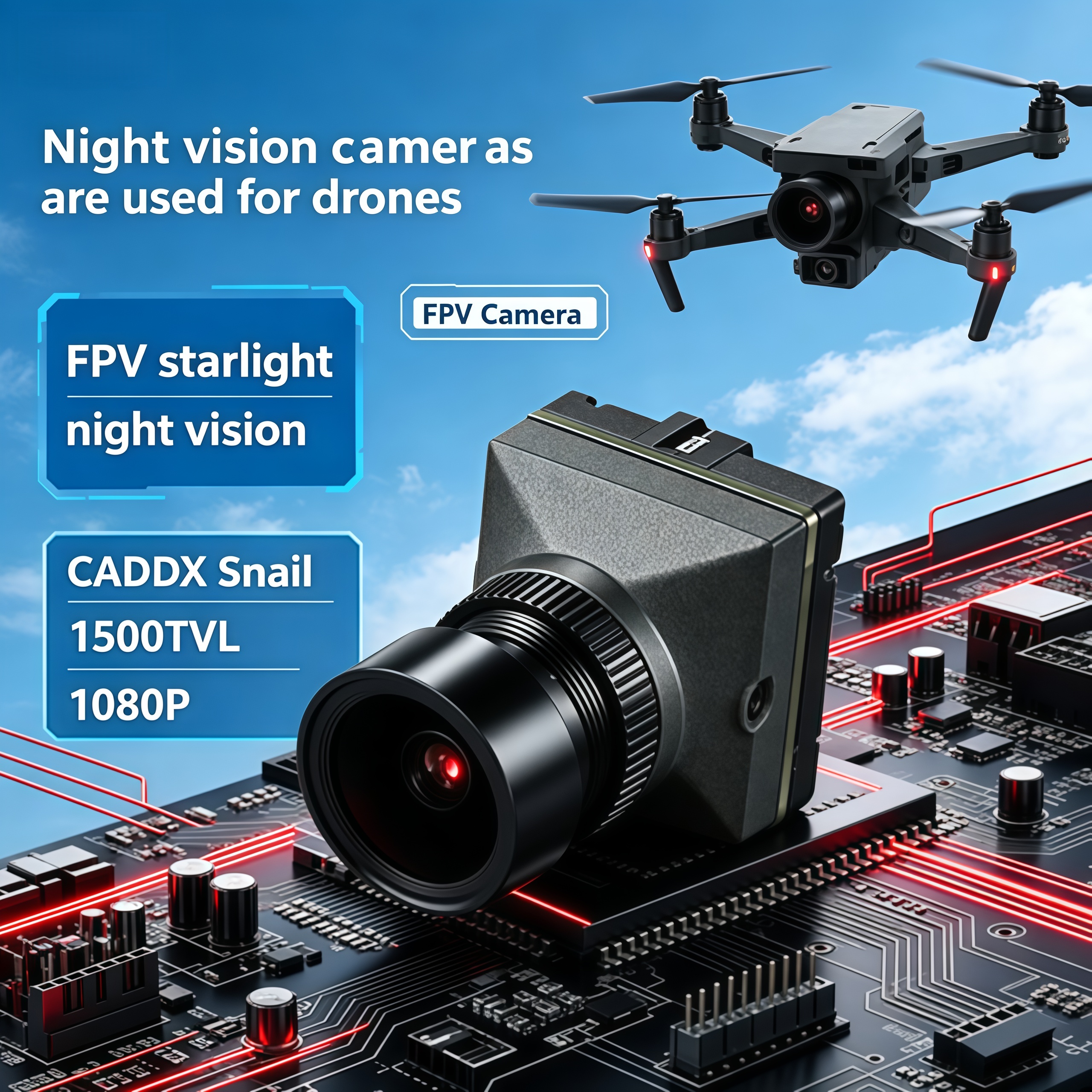 1500TVL HD CADDX Snail FPV Cam - Drone Racing Camera ulasan dan harga