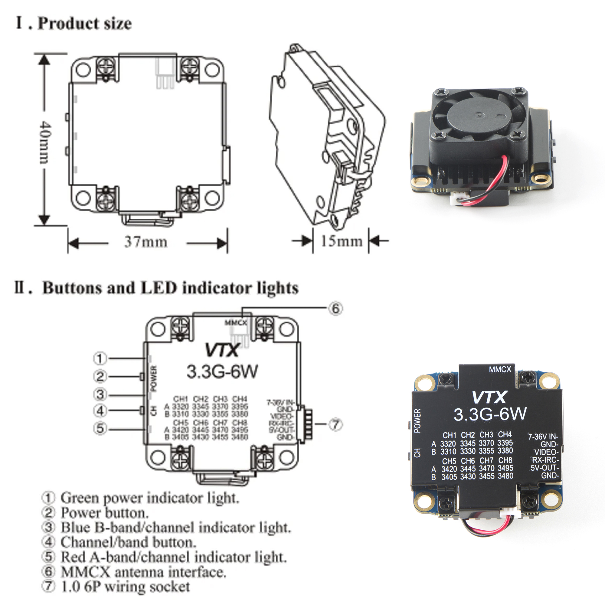 FPV Video Transmitter 3.3G 6W  - Drone Racing Transmitter ulasan dan harga